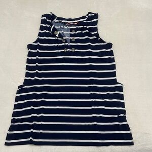Marina Luna Navy and White Striped Dress